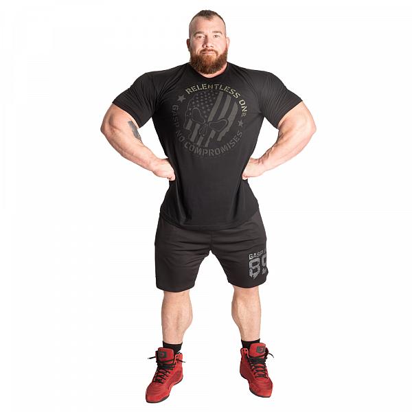 GASP Relentless One Tee - Black/Green Detail 4