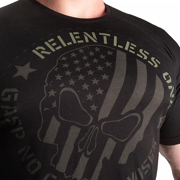 GASP Relentless One Tee - Black/Green Detail 5