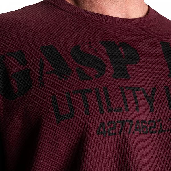 GASP Iron Thermal Tee - Maroon Detail 4