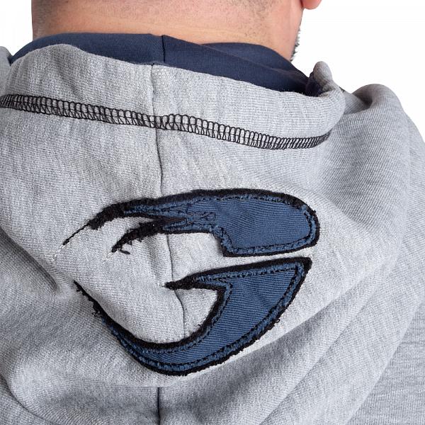 Gasp Hood Sweater - Grey/Blue Detail 6